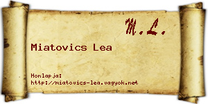 Miatovics Lea névjegykártya